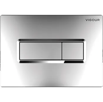 Splachovací tlačítko Tlačítko ovládací hranaté TEES, dvojité ovládání, chrom matný