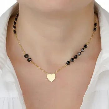 Náhrdelník Náhrdelník korálky Z NEREZOVÉ OCEL POZLACENÉ