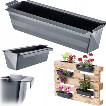Květináč Květináč plast šedý Kadax 40,5 cm x 15 x 9,5 cm