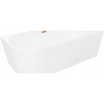 Vana MEXEN SILO VOLNĚ STOJÍCÍ VANA PRAVÁ 170X80 CM BÍLÁ PŘEPAD RŮŽOVÉ ZLATO