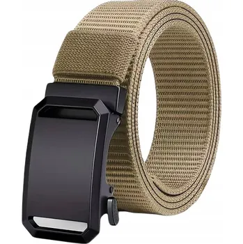 Opasek PÁNSKÝ KE KALHOTÁM PÁSK PÁSEK 120 KOVOVÁ PŘEZKA, ŠAMPAŇSKO-BÉŽOVÝ