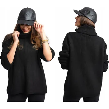 Dámský svetr Setin dámský svetr černý oversize, délka k bokům, univerzální velikost