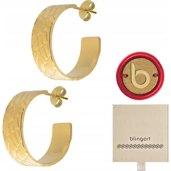 Náušnice Náušnice pozlacené kruhy dámské ocel chirurgická fakturované BLINGART