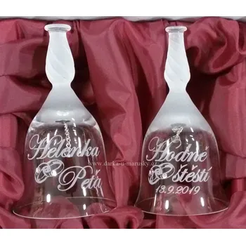 Svatební dekorace Svatební zvonečky DUOS s prstýnky