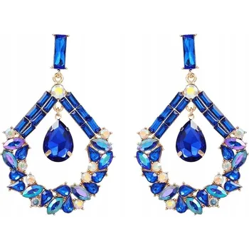 Náušnice Velké večerní náušnice visací kapky na SVATEBNÍ HOSTINA glamour ŠATY modré