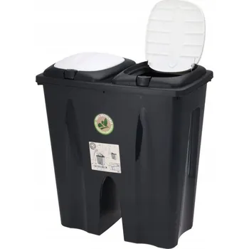 Odpadkový koš Odpadkový koš nádoba na odpad 2x25l pro TŘÍDĚNÍ ČERNÝ Loft