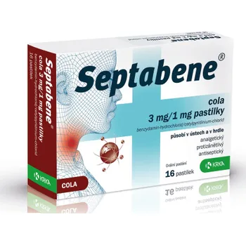 Lék na bolest, zánět a horečku SEPTABENE 3 mg/1 mg cola 16 pastilek