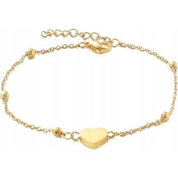 Náramek Pozlacený náramek srdíčko JEMNÝ zlatý