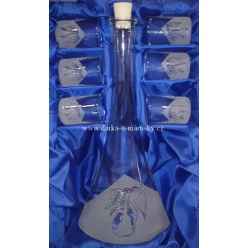 Pískovaná velká sada kónická 6 + 1 dekor - HRUŠKA