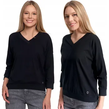 Dámská halenka Dámská bavlněná halenka s výstřihem do V, dlouhý rukáv, klasický střih MORAJ L