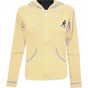 Dámská mikina Dámská mikina Kangol na zip, s kapucí MLÁDEŽNÍ DÁMSKÁ BÉŽOVÁ HALENKA G18F velikost S