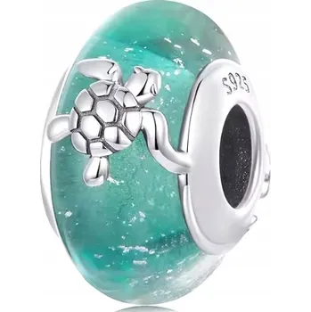 Přívěsek Korálek Murano želva želvička stříbrný přívěsek beads stříbro 925 s925