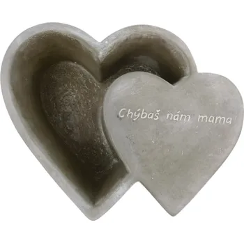 Květináč Květináč srdce s nápisem Chýbaš nám mama 25 x 21 cm, (SK)