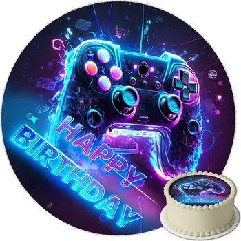 Oplatek na dort Herní Podložka na Dort 20 cm Bezlepková, Vyřezaná - VLASTNÍ TEXT / JMÉNO