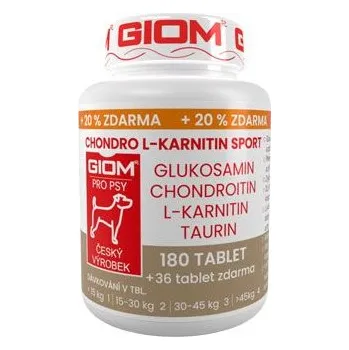 Giom Giom pes Chondro L-karnitin SPORT 180 tbl+20% zdarma
