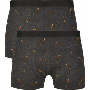 Boxerky Pánské boxerky s mušlemi 2-PACK - ideální jako dárek L grafitové