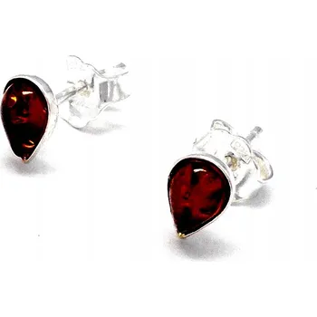 Náušnice Náušnice dámské Biżuteria Front 7359 s jantarem hnědé