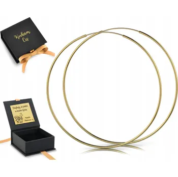 Náušnice ZLATÉ NÁUŠNICE VELKÉ KRUHY STŘÍBRO 925 POZLACENÉ 8CM 80MM