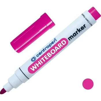 Bílý popisovač růžový Centropen 8559 na tabule, bílá tabule