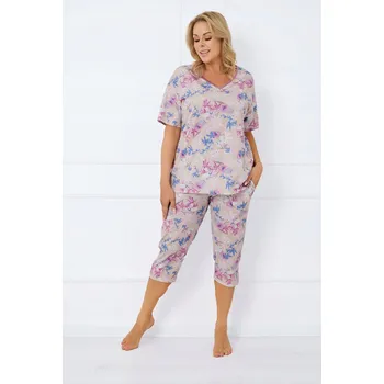 Dámské pyžamo Italian Fashion dámské pyžamo bavlna béžové, velikost 3XL