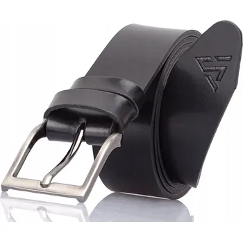 Opasek Kožený krátký černý široký pásek ke kalhotám Arius