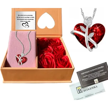 Náhrdelník STŘÍBRNÝ NÁHRDELNÍK ŘETÍZEK ŘETÍZKEM SRDCE + KRABIČKA S RŮŽÍ, STŘÍBRO GRAVÍROVÁNÍ