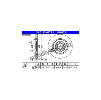 Brzdový kotouč Brzdový kotouč ATE 24.0110-0179 (AT 410179) - ALFA ROMEO