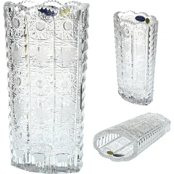 Váza Bohemia Crystal luxusní dekorativní váza 230mm. Český křišťál, bohatý brus Klasik