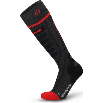 Dámské ponožky LENZ Heat Sock 5.1 Toe Cap Regular Fit vyhřívané ponožky Barva: anthracite/red, Velikost: 39-41