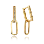 Pozlacené stříbrné náušnice se zirkony,