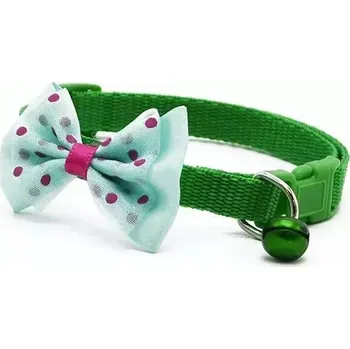 Obojek pro psa TopTechnology Nastavitelný obojek pro kočky a psy s mašlí a zvonečkem (zelený)