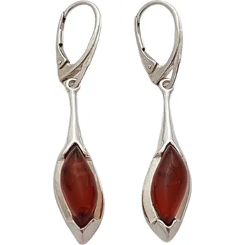 Náušnice Jantarové náušnice visací hnědé IV.