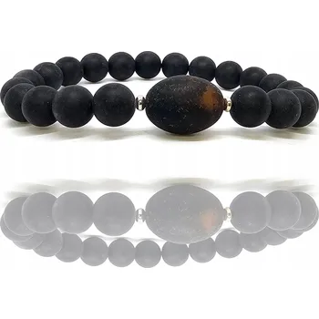 Náramek Náramek z jantaru na gumičce, struska a koňaková hrouda jantaru