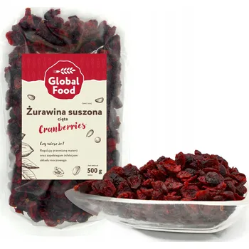 Sušená potravina Brusinky sušené půlené Global Food 500 g