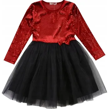 Dámské šaty Elegantní ŠATY MAŠLE TYL , černé a vínové, 140 H107P