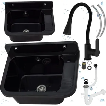 Granitový dřez Jednokomorový dřez APKOMFORT VIGO polypropylen černý