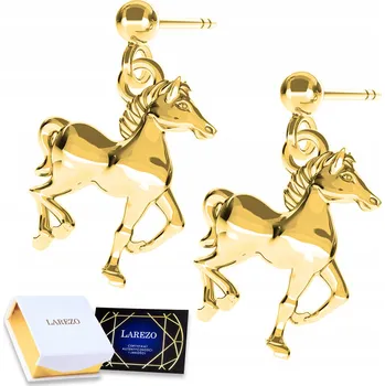 Náušnice Zlaté Náušnice Koně Poníci Puzety s Koňmi STŘÍBRO 925