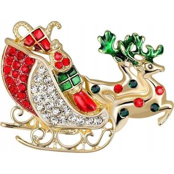 Brož Brož saně se sobem 4.7 x 3.5 cm zirkony