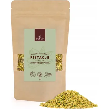 Sušená potravina PISTÁCIE PRAŽENÉ, SEKANE, DRŤ, KOSTKY 50g DESEO PISTÁCIOVÁ POSYPKA