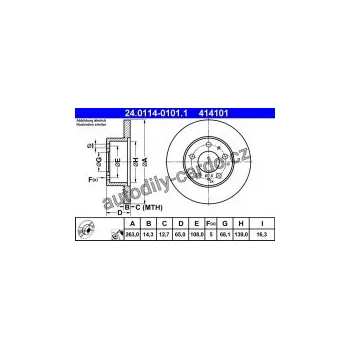 Brzdový kotouč Brzdový kotouč ATE 24.0114-0101 (AT 414101) - VOLVO