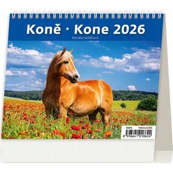 Kalendář Helma - MiniMax - stolní kalendář Koně/Kone 2026, 17,1 × 13,9 cm