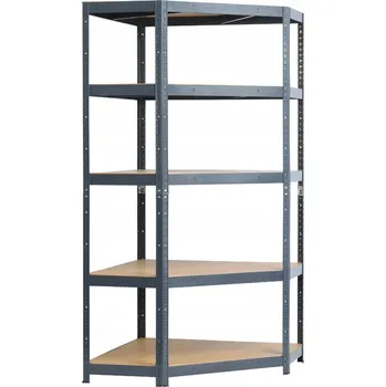 Dílenský regál Metalkas Kovový rohový regál 180 x 90 x 90 cm, 5 polic HDF/175 kg