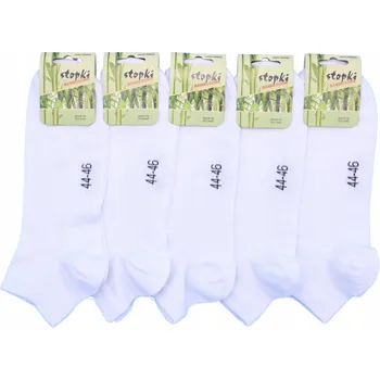 Pánské ponožky 5 párů bambusových KOTNÍKOVÉ PONOŽKY , výrobek POLSKÝ , 44-46, bílé