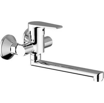 Vodovodní baterie Baterie dřezová nástěnná, ploché ústí 200 mm (rozteč 100 mm), chrom, TRINNITY NEW