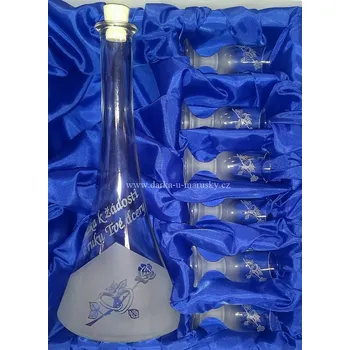 Svatební dekorace Svatební pískovaná souprava 6+1 - růže č.4