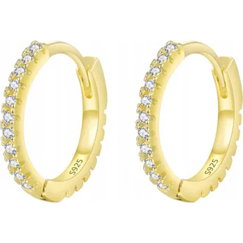 Náušnice Fraise náušnice 1,5 cm kolečka se stříbrnými zirkony S925 pozlacené 14K