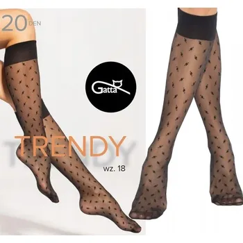 Dámské punčochy GATTA TRENDY KNEE SOCKS vz.18 Podkolenky 20 DEN UNI / Nero
