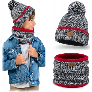 Čepice PaMaMi dětská souprava 2 ks černá, univerzální velikost