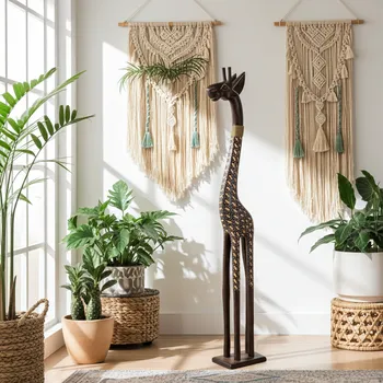 Žirafa velká socha 5 Dřevo XXXL 120 cm