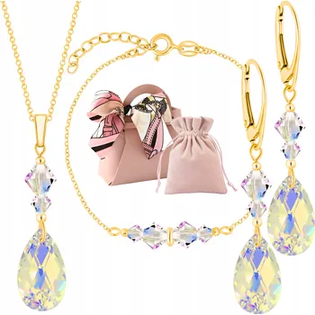 Souprava šperků Zlatá souprava šperků ze stříbro 925, krásně zabalená a připravená k darování